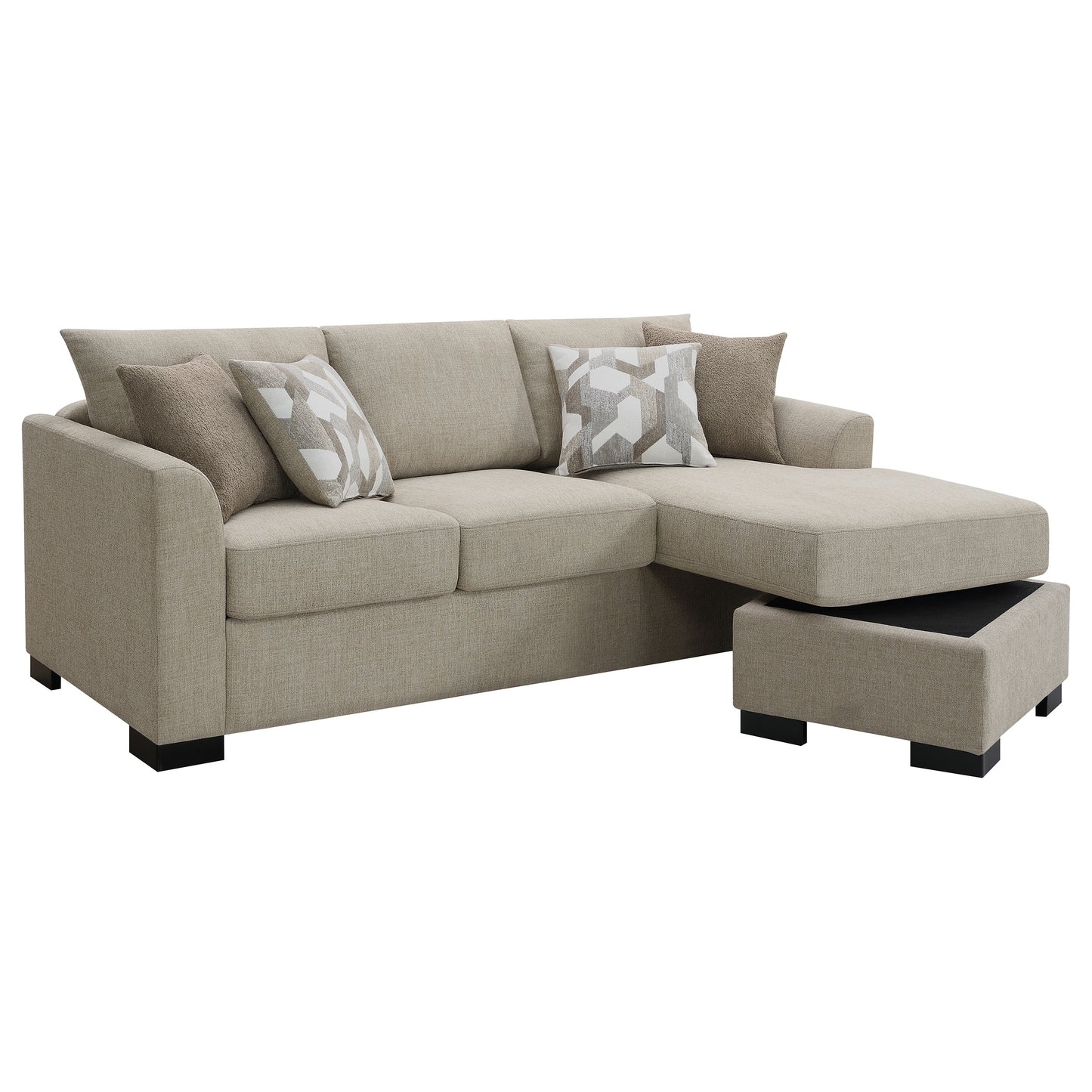 deanna upholstered sleeper sectional chaise sofa camel