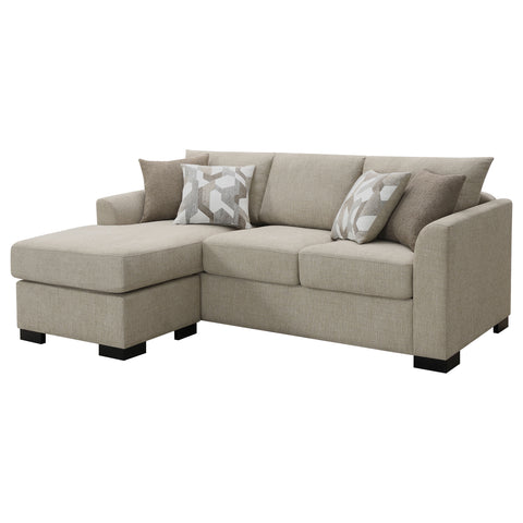 Biloxi Upholstered Sleeper Sectional Chaise Sofa CamelCamel