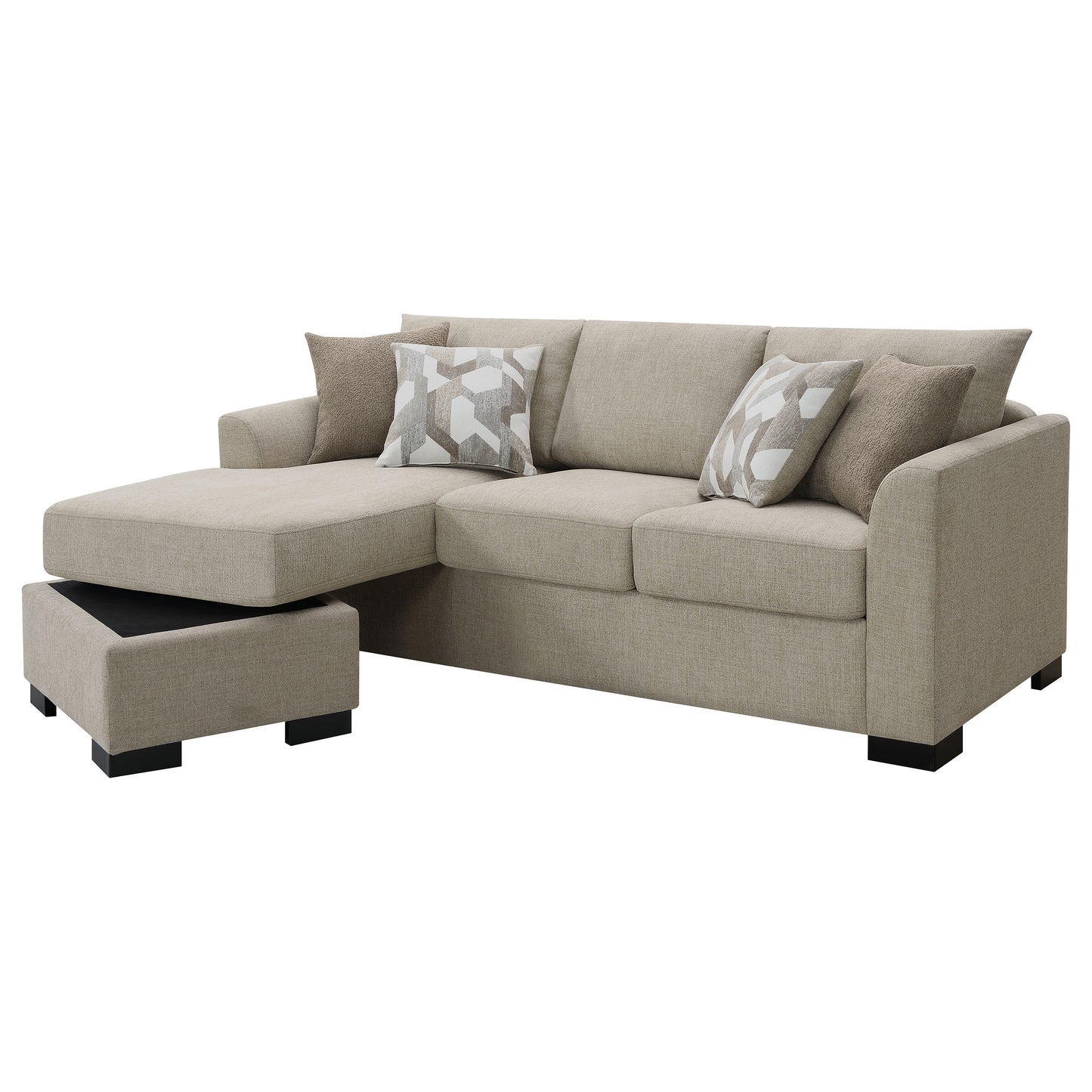 deanna upholstered sleeper sectional chaise sofa camel