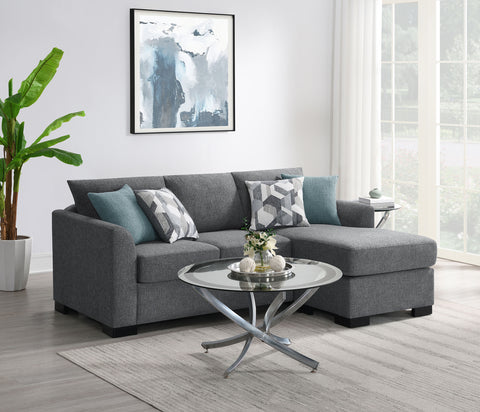 Biloxi Upholstered Sleeper Sectional Chaise Sofa GreyGrey