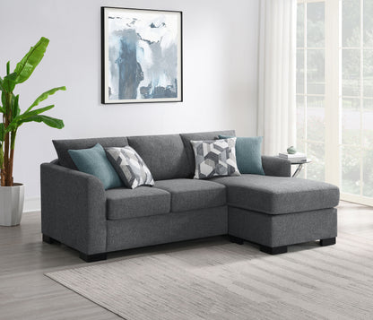 Deanna Upholstered Sleeper Sectional Chaise Sofa Grey