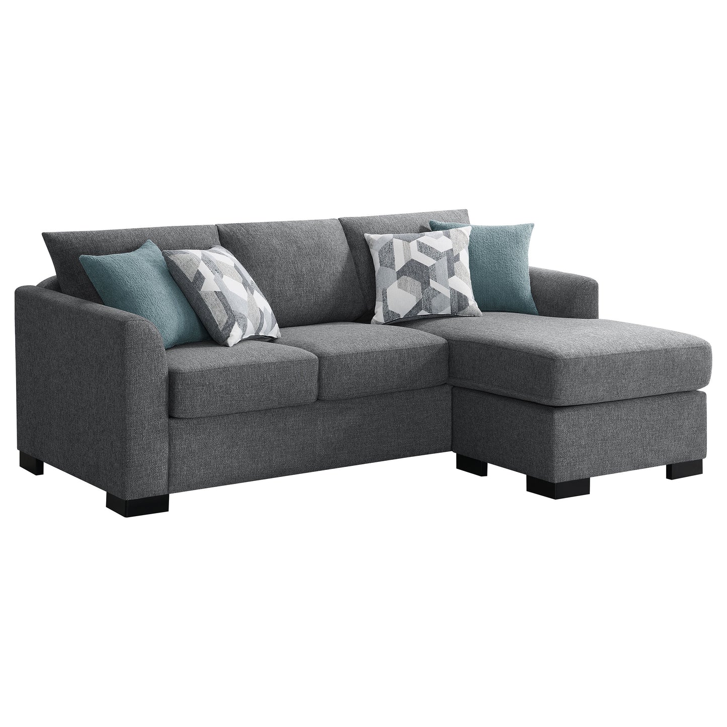 deanna upholstered sleeper sectional chaise sofa grey