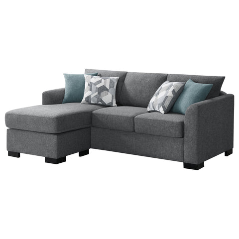 Biloxi Upholstered Sleeper Sectional Chaise Sofa GreyGrey
