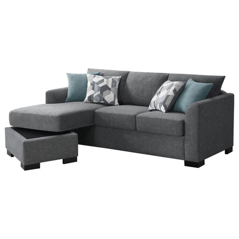 Biloxi Upholstered Sleeper Sectional Chaise Sofa GreyGrey