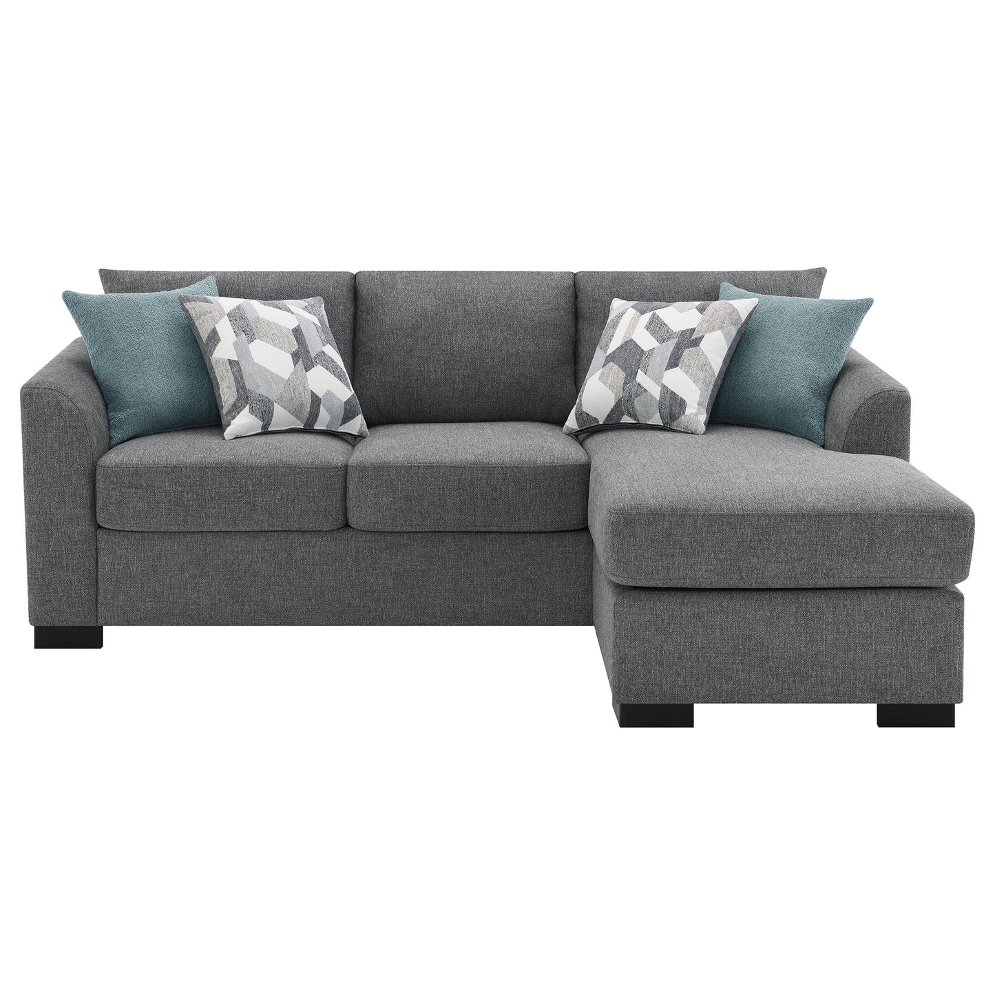 deanna upholstered sleeper sectional chaise sofa grey