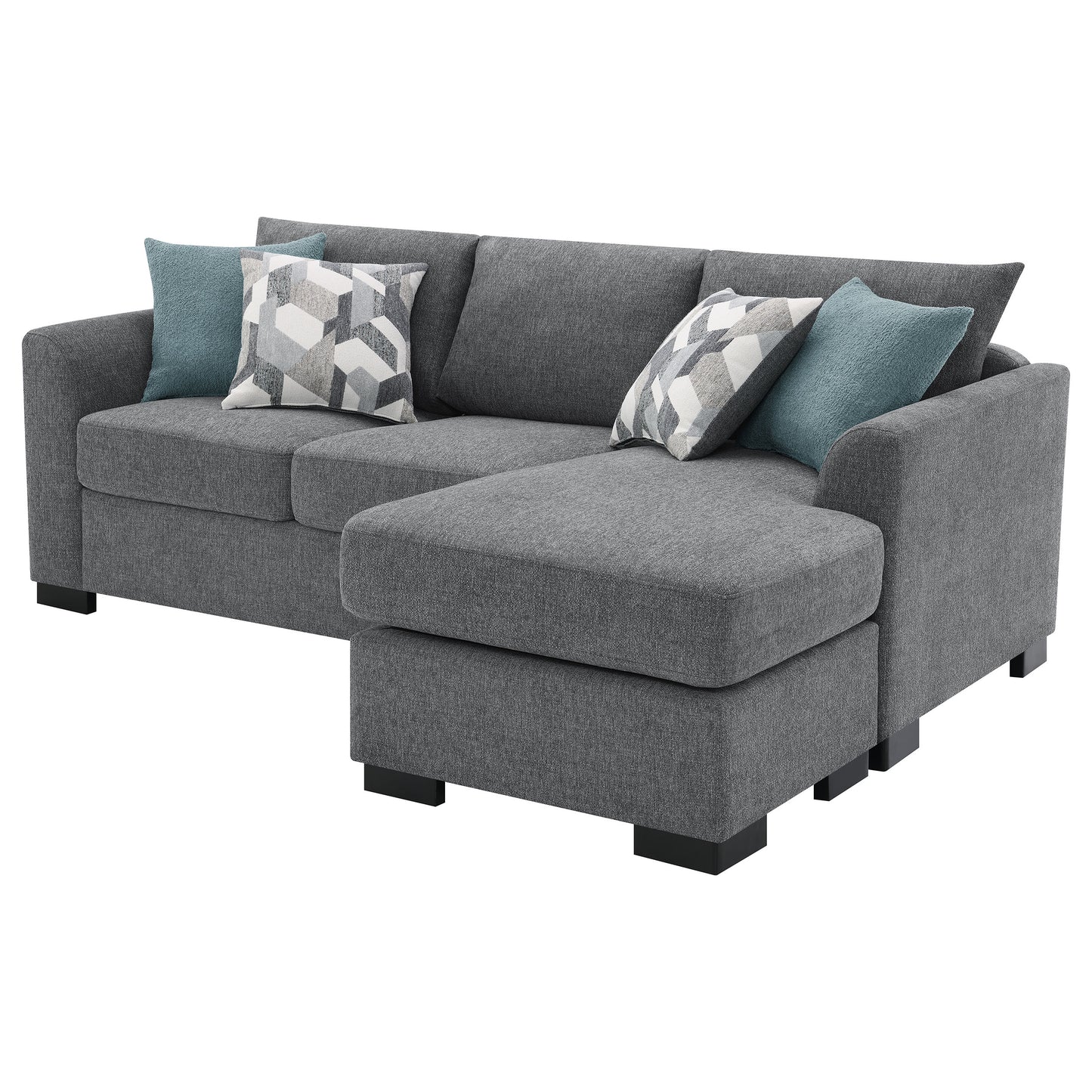 deanna upholstered sleeper sectional chaise sofa grey