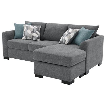 Deanna Upholstered Sleeper Sectional Chaise Sofa Grey