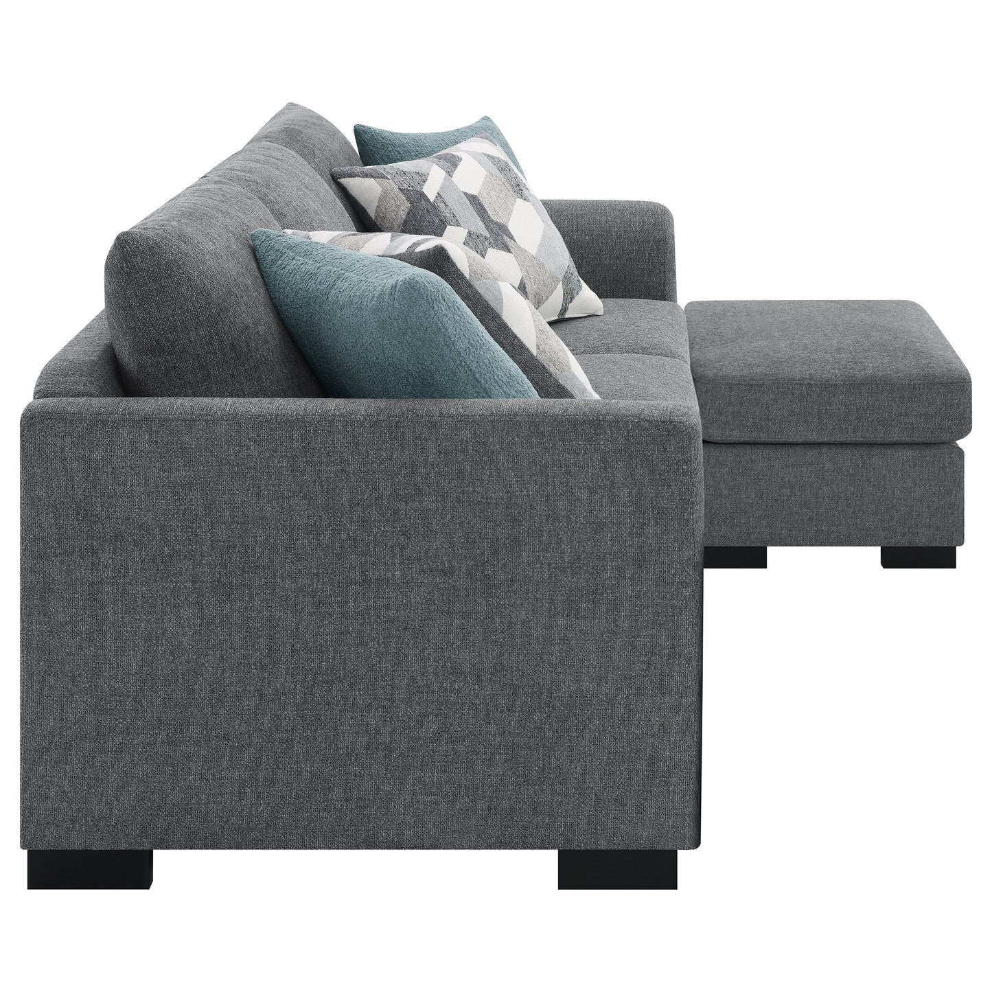 deanna upholstered sleeper sectional chaise sofa grey