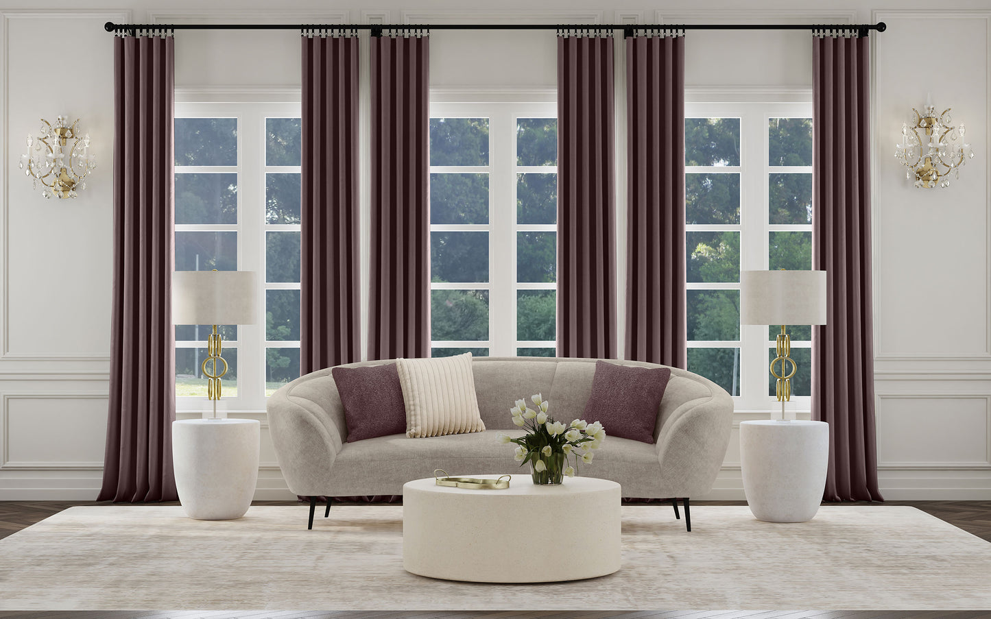 ximena upholstered channel back curved sofa beigebeige