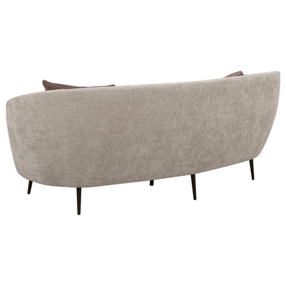 Ximena Upholstered Channel Back Curved Sofa BeigeBeige