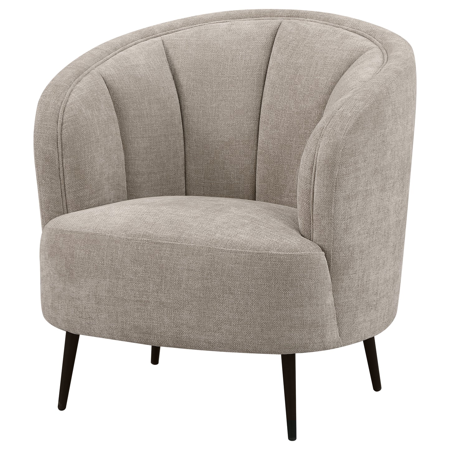 ximena upholstered channel back curved chair beigebeige