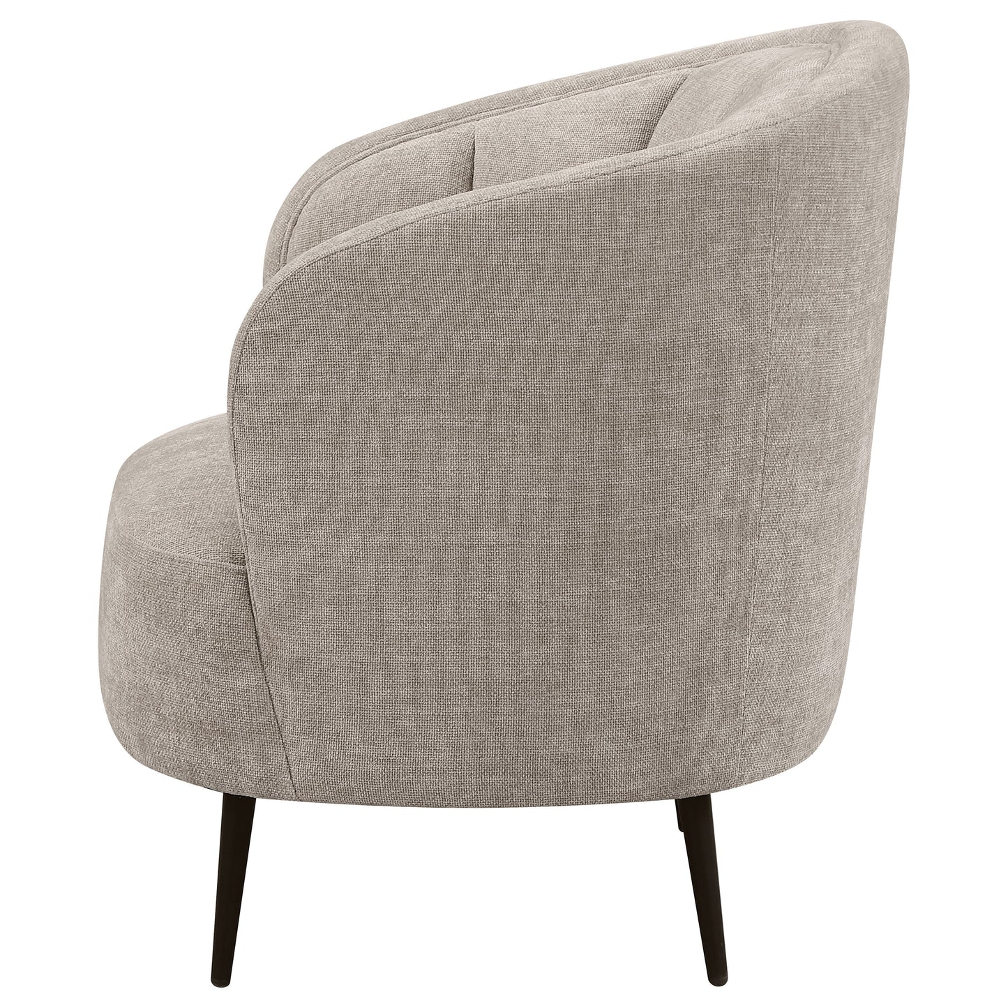 ximena upholstered channel back curved chair beigebeige