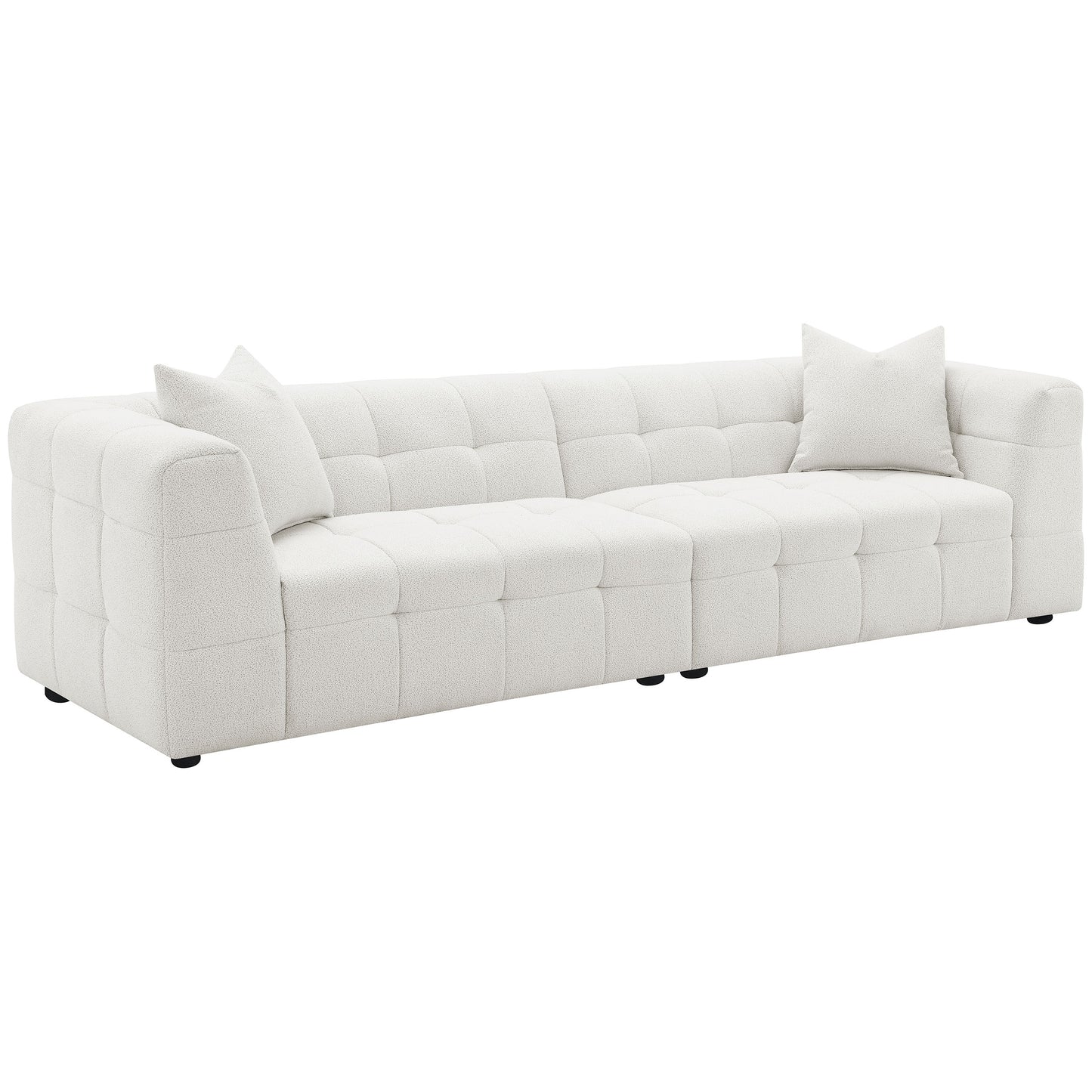 pippin boucle upholstered extra long sofa off whiteoff white