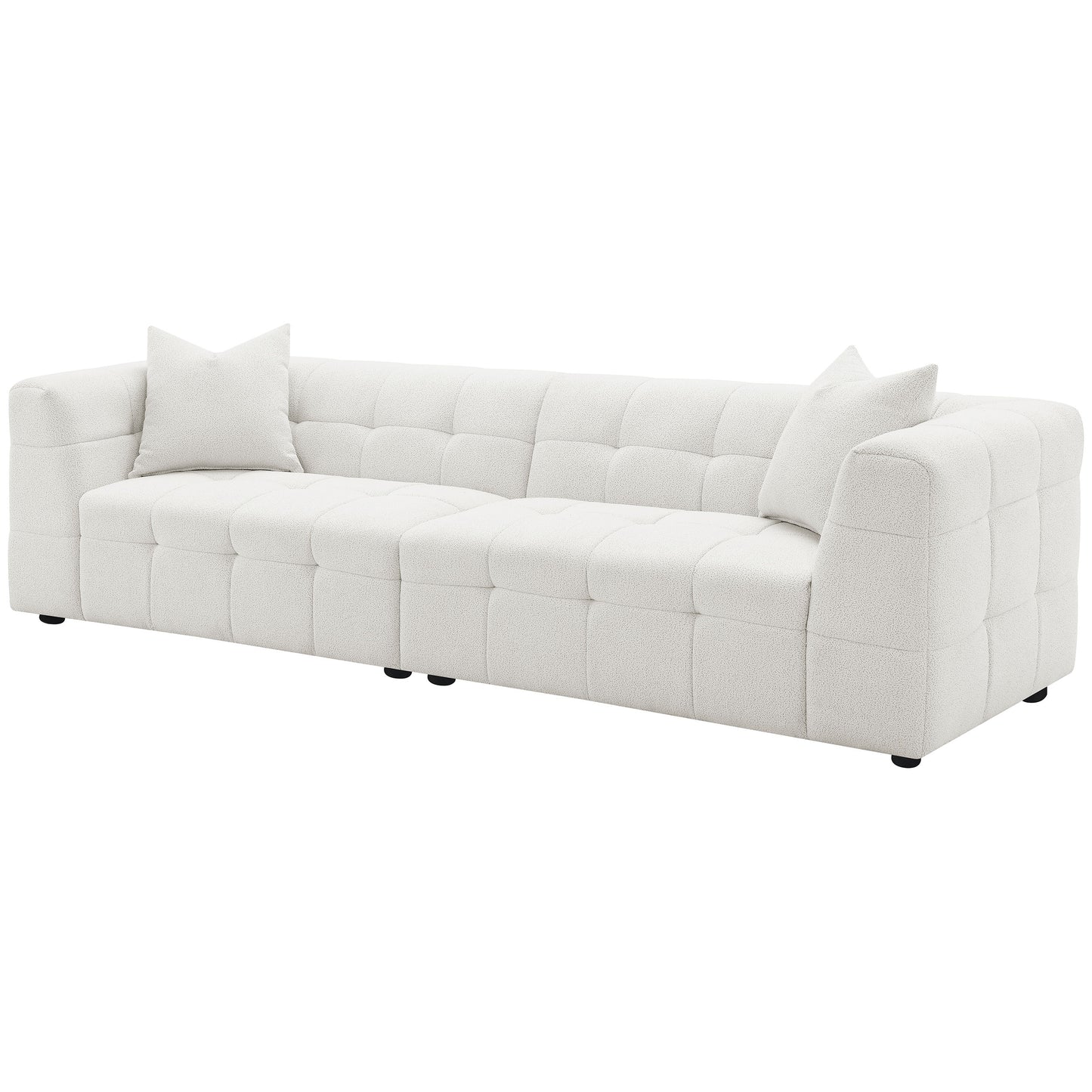 pippin boucle upholstered extra long sofa off whiteoff white