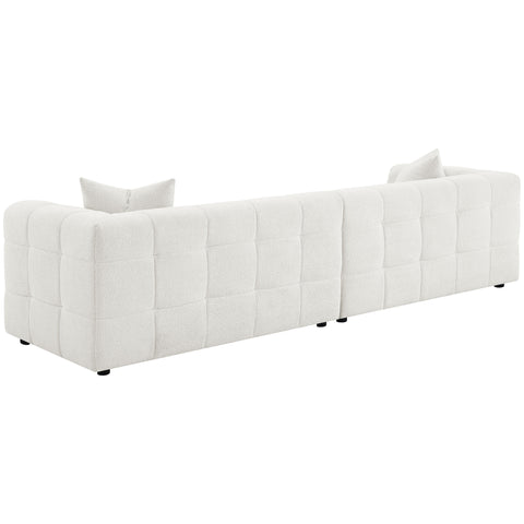 Pippin Boucle Upholstered Extra Long Sofa Off WhiteOff White