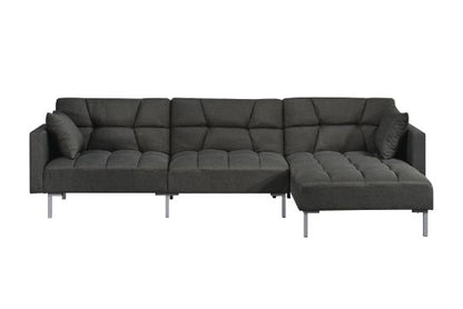 Cargo Sectional Sofa, Dark Gray Fabric