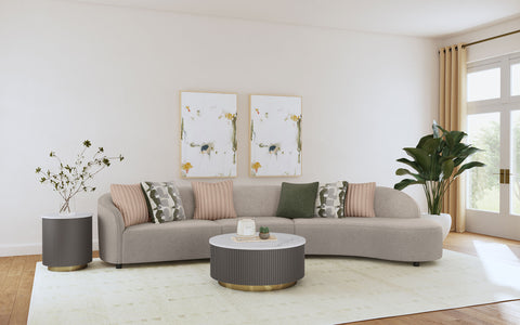 Cory 3-piece Upholstered Sectional Sofa GreigeGreige