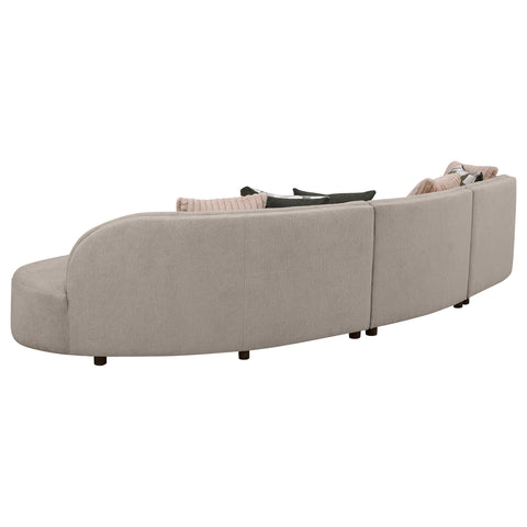 Cory 3-piece Upholstered Sectional Sofa GreigeGreige