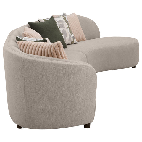 Cory 3-piece Upholstered Sectional Sofa GreigeGreige