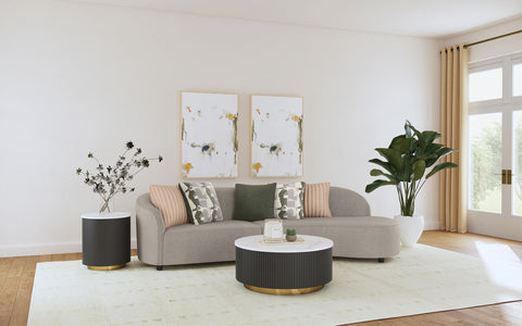 Cory 2-piece Upholstered Sectional Sofa GreigeGreige