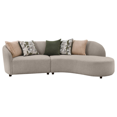 Cory 2-piece Upholstered Sectional Sofa GreigeGreige
