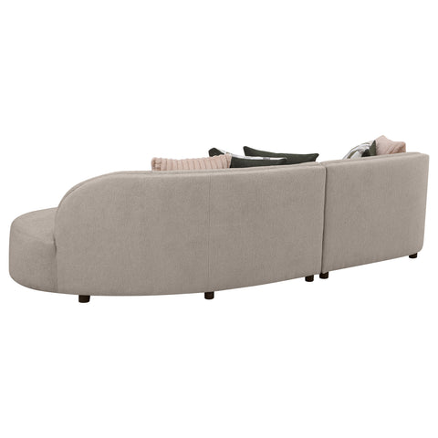 Cory 2-piece Upholstered Sectional Sofa GreigeGreige
