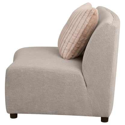 Cory Upholstered Armless Chair GreigeGreige