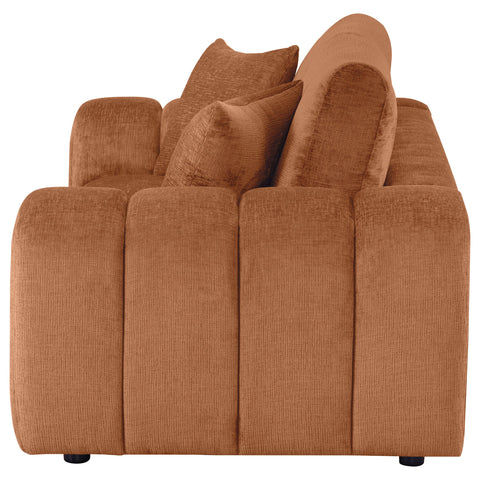 Elysia Chenille Upholstered Wide Arm Loveseat Burnt Orange