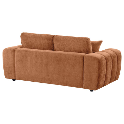 Elysia Chenille Upholstered Wide Arm Loveseat Burnt Orange