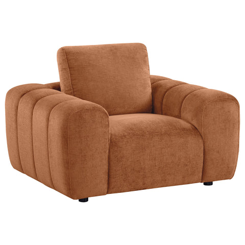 Elysia Chenille Upholstered Accent Chair Burnt Orange