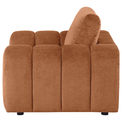 Elysia Chenille Upholstered Accent Chair Burnt Orange