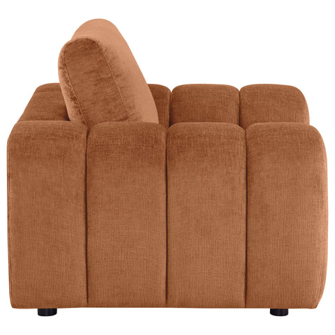Elysia Chenille Upholstered Accent Chair Burnt Orange