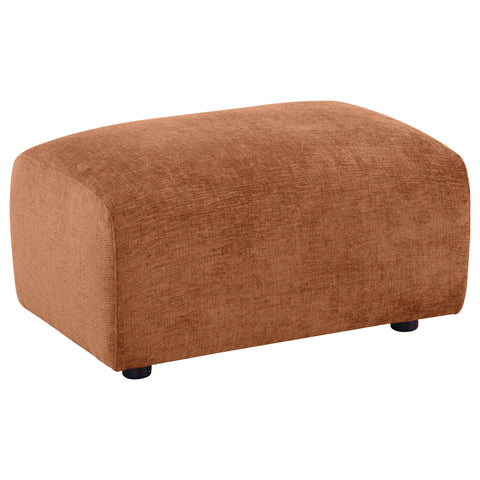 Elysia Chenille Upholstered Ottoman Burnt Orange
