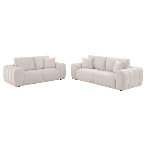 Elysia 2-piece Chenille Upholstered Sofa Set Ivory