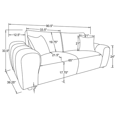 Elysia 2-piece Chenille Upholstered Sofa Set Ivory