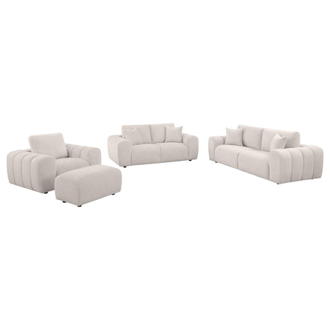 Elysia 4-piece Chenille Upholstered Sofa Set Ivory