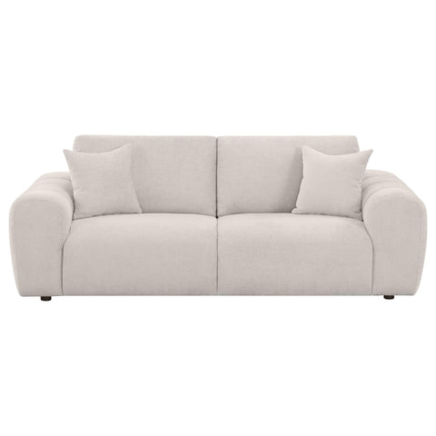 Elysia Chenille Upholstered Wide Arm Sofa Ivory