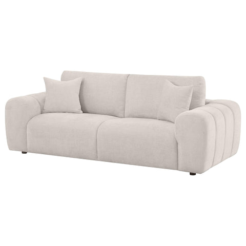 Elysia Chenille Upholstered Wide Arm Sofa Ivory