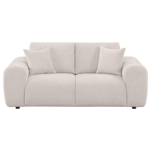 Elysia Chenille Upholstered Wide Arm Loveseat Ivory
