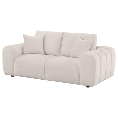 Elysia Chenille Upholstered Wide Arm Loveseat Ivory