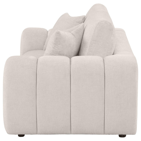 Elysia Chenille Upholstered Wide Arm Loveseat Ivory