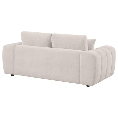 Elysia Chenille Upholstered Wide Arm Loveseat Ivory