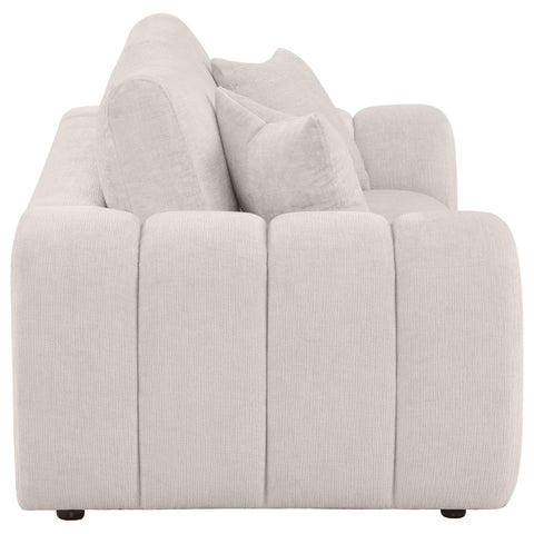 Elysia Chenille Upholstered Wide Arm Loveseat Ivory