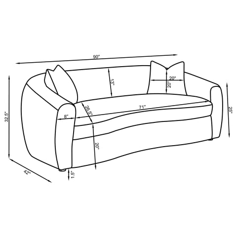 Atlantic Fabric Upholstered Sofa Sand