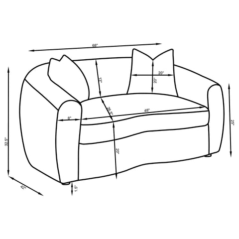 Atlantic Fabric Upholstered Loveseat Sand