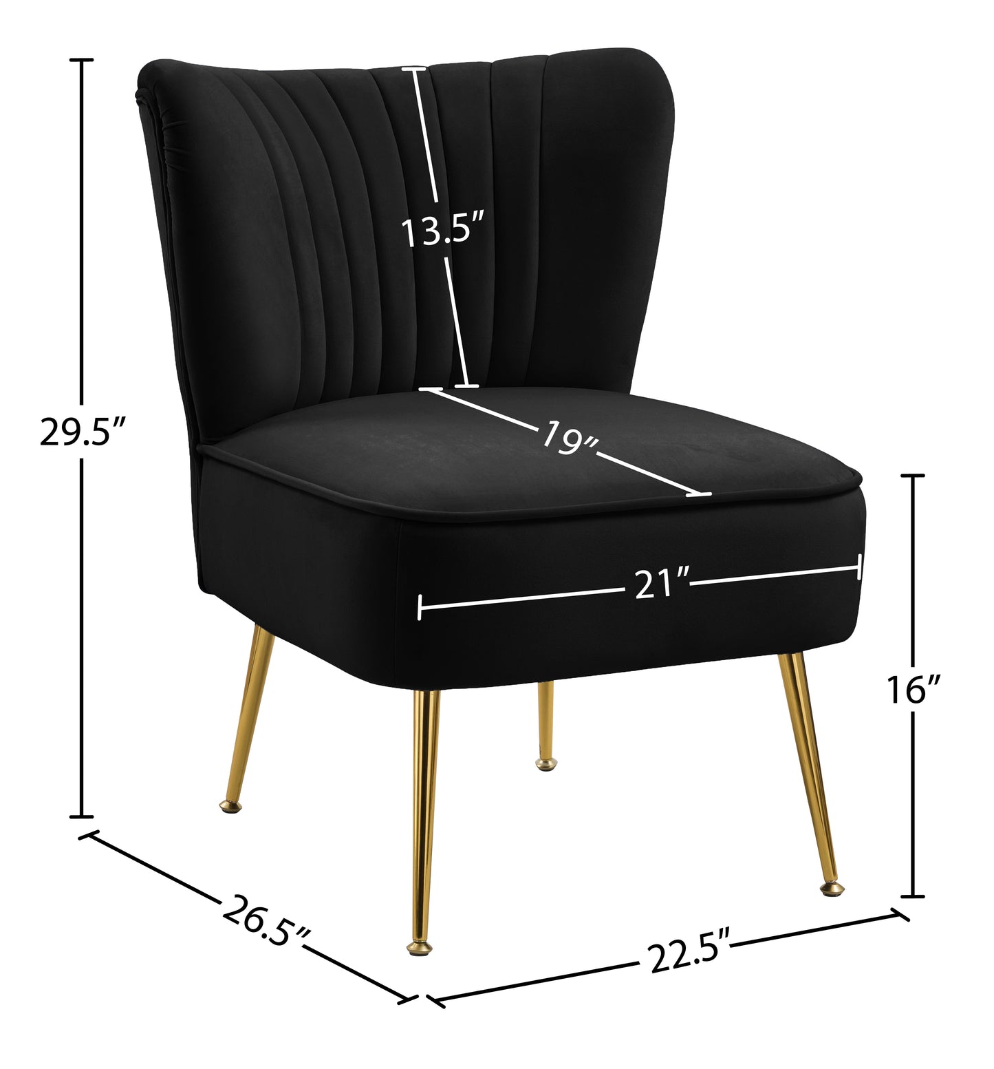 aurora black velvet accent chair black