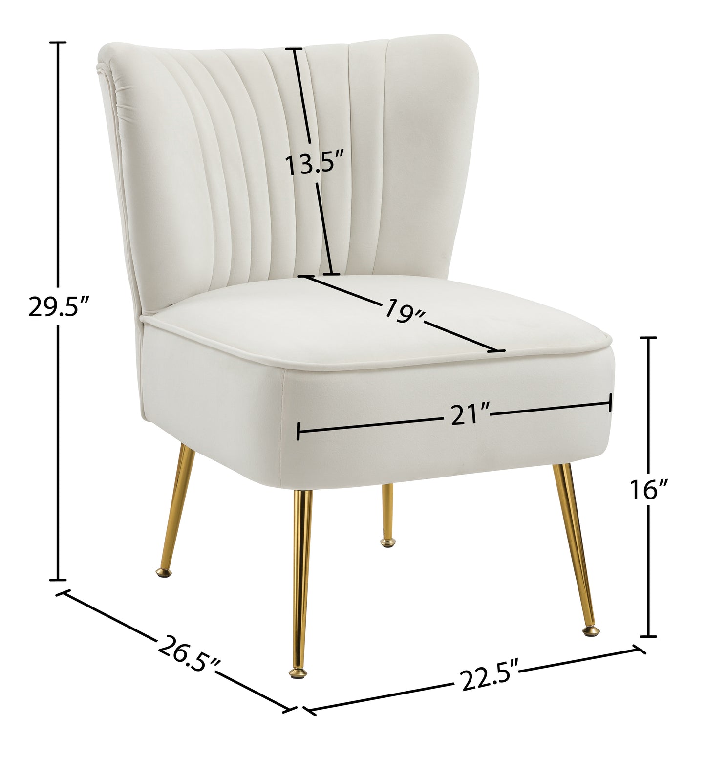 aurora cream velvet accent chair cream