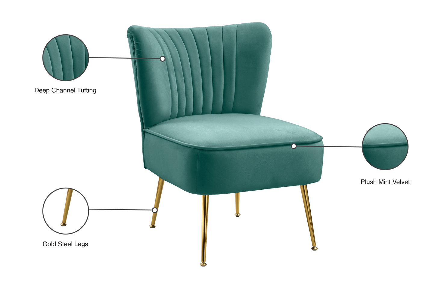 aurora mint velvet accent chair mint