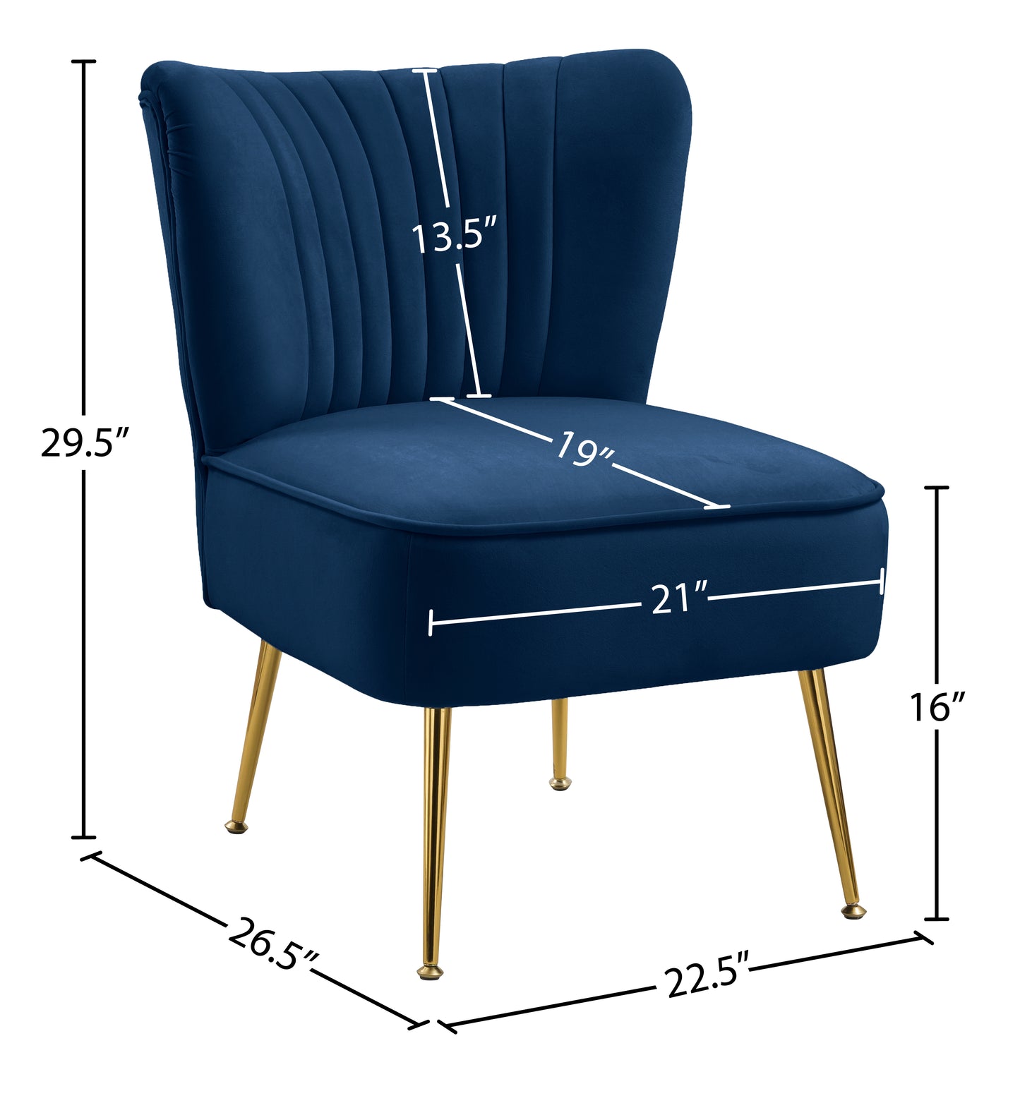 aurora navy velvet accent chair navy