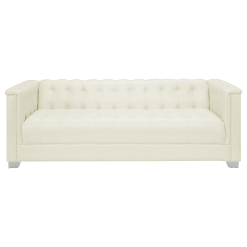 Charlotte Upholstered Track Arm Sofa Pearl WhitePearl White